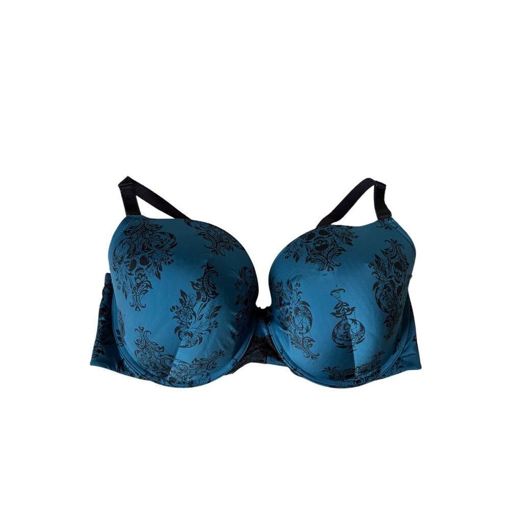 Torrid Curve Push Up Bra Size 42ddd 42f Blue Blac… - image 3
